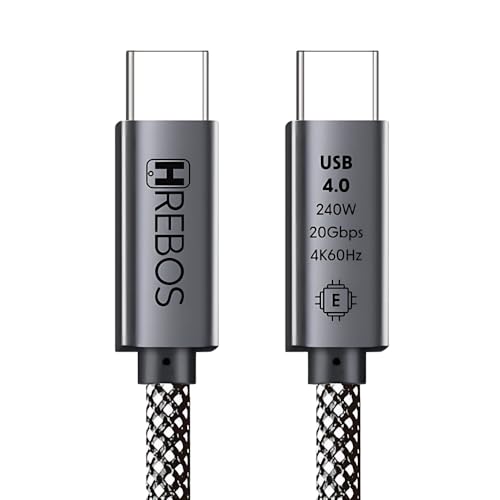 Cabo USB C 4.0 240W 20Gbps 4K 60Hz Premium Para Transmissão Dados E Vídeo Carregamento Rápido Notebook Tablet Smartphone Tipo C 2 metros