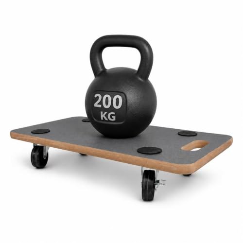 Amig - Plateforme de Charge avec Roues | Support Roulant Rectangulaire | 4 Tapis antidérapants | 58 x 29 cm | Charge Max.: 200 kg | 4 Roues: 2 avec Frein |...