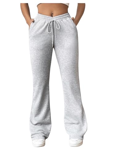 Women's High Waisted Crossover Flare Leg Sweatpants Baggy Drawstring Athletic Joggers Casual Workout Yoga Pants3