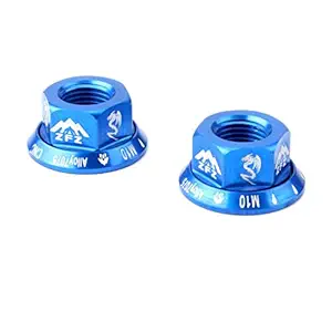 Tiny Store Bicycle Hubs Nut M10 Folding Fixed Gear Bike Wheel Hubs Axle Screw Blue