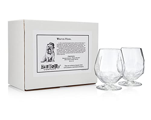 History Company Winston Churchill “British Bulldog” 1941 Crystal Cognac Snifter 2-Piece Set (Gift Box Collection) #TOP4