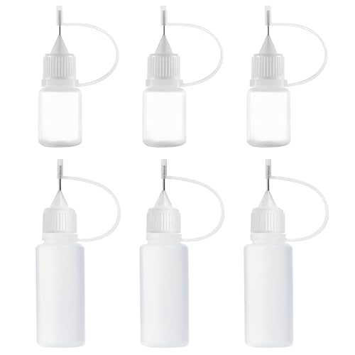 6 Pièces Flacon Pipette, Flacons Plastique, Flacon Souple, Bouteille de Colle Vide, Bouteille de Précision, avec Pointe D'aiguille, pour appliquer des...