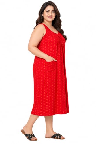 Image of Onekbhalo Women Cotton Night Dress Printed Culf Length Night Gown Short Nighty