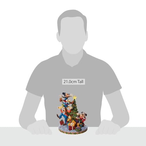 Enesco Disney Traditions by Jim Shore The Fab Five Decorating The Christmas Tree Lit Figurine, 8.26 Inch, Multicolor