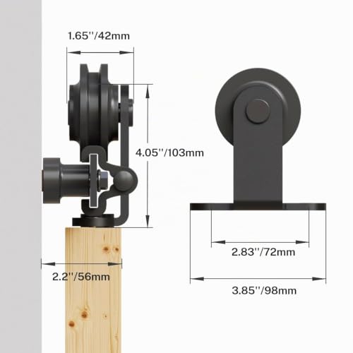Miniatura 5 de Tsmst 6.6ft 200cm Herraje Para Puerta Corredera Kit De Accesorios Para Puertas Correderas