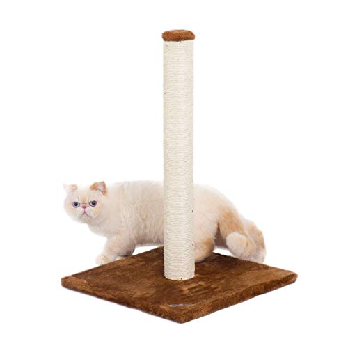 Rascador para Gatos Torre 24.5" Alto Base 16x16 Blanco Beige miniatura 1
