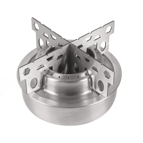 Wisboey Tragbarer Mini-Spirituskocher mit Kreuz-Ständer, Spiritusbrenner für Outdoor-Camping, Wandern, Rucksackreisen, Kochen A