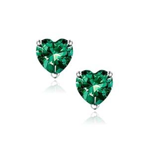 SMILEST Dainty 925 Sterling Silver Heart Birthstone Stud Earrings – Ruby & Cubic Zirconia, Stud Earrings for Women, Gifts for Her, Mom, Wife
