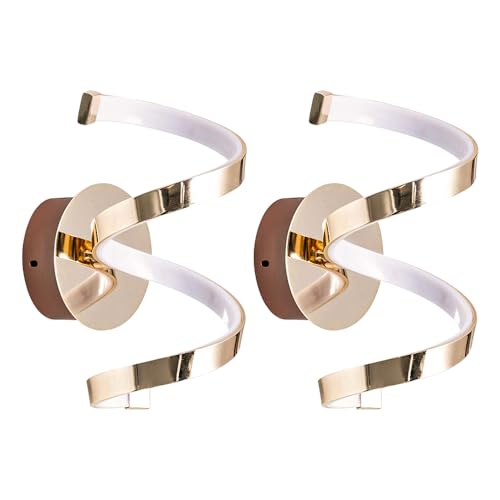 Artpad Set di 2 lampade da parete per il bagno, 12 W (4000 K), cromate, oro rosa, per camera da letto, bagno, comodino, corridoio, scale