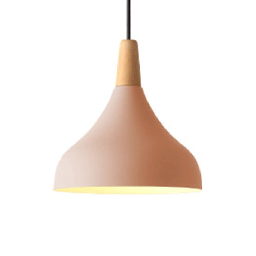 Lampes suspendues en métal et bois, suspension luminaire réglable 1 lumière pour plafond de chambre