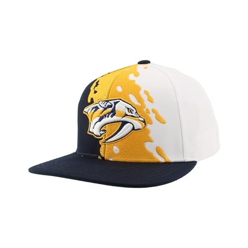 Image of ZHATS NHL Unisex-Adult NHL Officially Licensed Adjustable Snapback Hat Flat Bill Z11 Retro Paintbrush