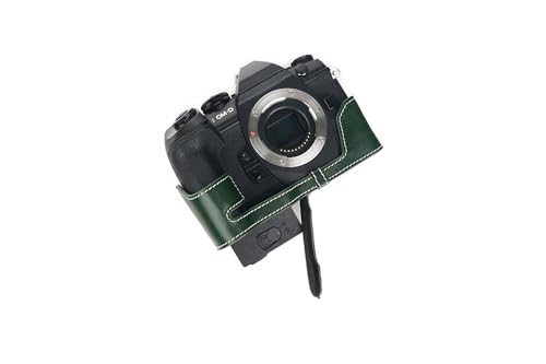 Housse cuir Olympus E-M1 Mark II III vert protège contre les rayures