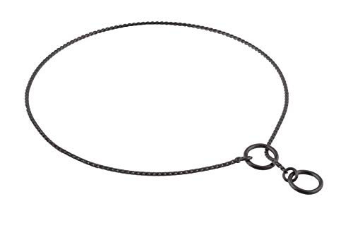 Alvalley Metal Chain Dog Show Collar - Pet Slip Collar For Shows - Fine Brass Snake Choke Chain Collar - Adjustable For Toy, Small, Medium, Large, And Extra Large Dogs (Black, 12", 1.8Mm Thick) #TOP9