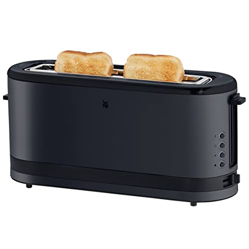 WMF Grille-pain longue fente, 2 tranches avec support à pain, grille-pain étroit, XXL, fonction bagel, 7 niveaux de torréfaction, 900 W, en acier inoxydable, mat, noir – Image 6