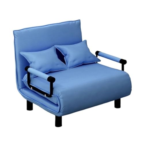 Sofá cama convertible plegable, ahorra espacio, para habitaciones pequeñas, sofá cama azul compacto (80 cm), perfecto para apartamentos y estudios