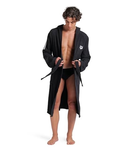 ARENA unisex-adult Team Stripe Unisex Bathrobe With Tie Belt and Pockets Soft Warm Robe2