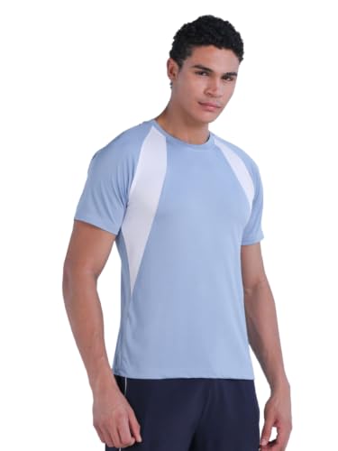 Image of CHKOKKO Gym Tshirt for Men Workout Regular Fit Sports Activewear Man Tshirts with Round Crew Neck and Half Sleeves for Yoga Running&Outdoor Activities
