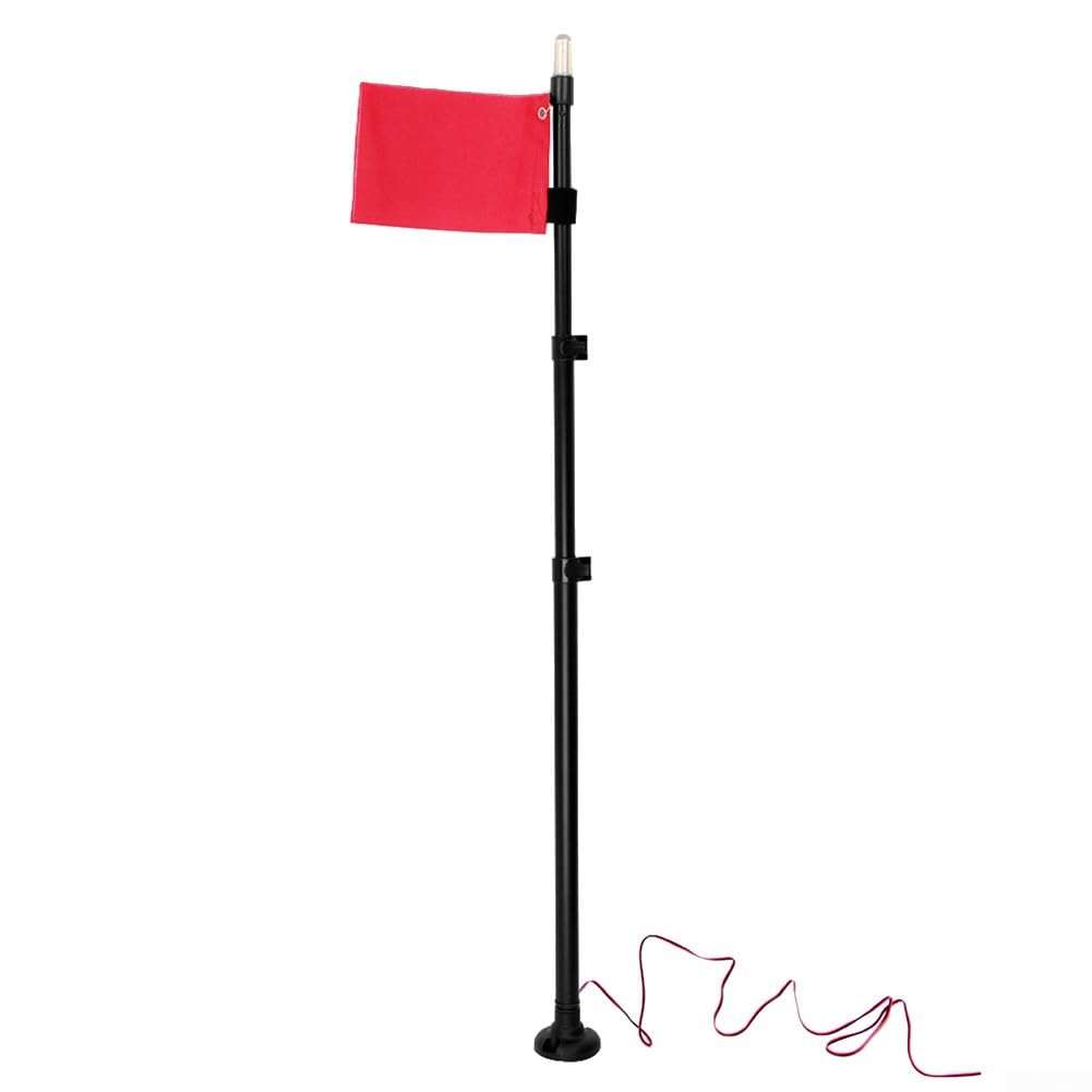 Kit de base de para bandera de seguridad, para bandera de seguridad universal de lujo con poste de montaje, para combo de luz para kayak, canoa, barco, bote
