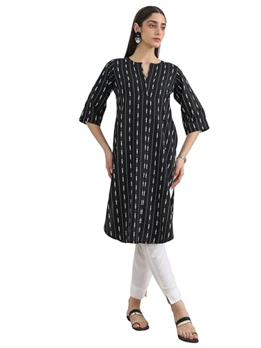 Image of Gerua By Libas Printed Cotton Blend Straight Kurta Suit