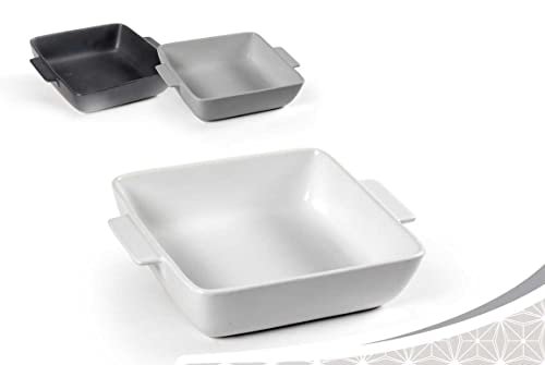 Gicos Pirofila Ciotola in Ceramica Quadrato con Manici 20 * 17 * 4,5 cm Contenitore Colori Assortiti Cucina stoviglie QAX-816161