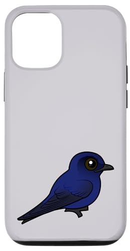 iPhone 15 Cute Cartoon Purple Martin Perched Birdorable Bird Species Case