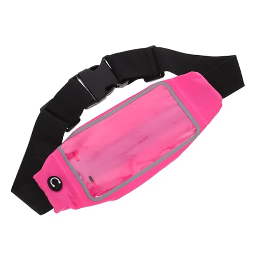 Mikinona Riñonera de Running con Pantalla Táctil Ajustable y Resistente al Sudor Cinturón Práctico para Correr y Actividades Color Rosa