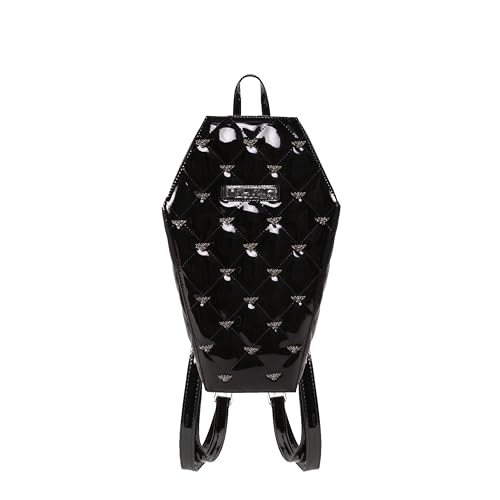 Rock Rebel Mochila Mina Bat Studded Coffin Vinil Preta