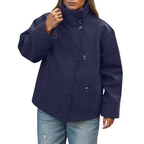 Veste courte en laine mélangée d'hiver manteau chic pour femme