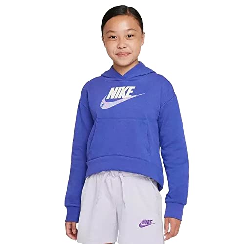 Nike Girls' Sportswear Club Fleece Pullover Hoodie (Lapis Blue) Size Medium #TOP1