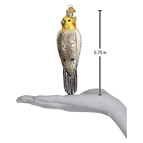Old World Christmas Glass Blown Ornament Cockatiel (16109), Grey
