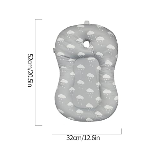 Image of KAKIBLIN Baby Bath Mat, Baby Bath Cushion Soft Anti-Slip Pad 0-6 Month Toddler Pillow (Cloud)