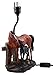 Ebros Gift Chestnut Horse Mare & Foal by Ranch Fence Desktop Table Lamp with Shade Home Decor 19