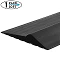 Universal Garage Door Bottom Threshold Seal Strip,Weatherproof Rubber DIY Weather Stripping Replacement, Not Include Sealant/Adhesive (10Ft, Black)