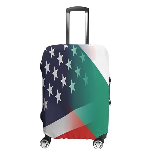 USA Bulgaria Flags Funny Travel Luggage Cover Baggage Suitcase Cover Protector Skins 19-32 Inch