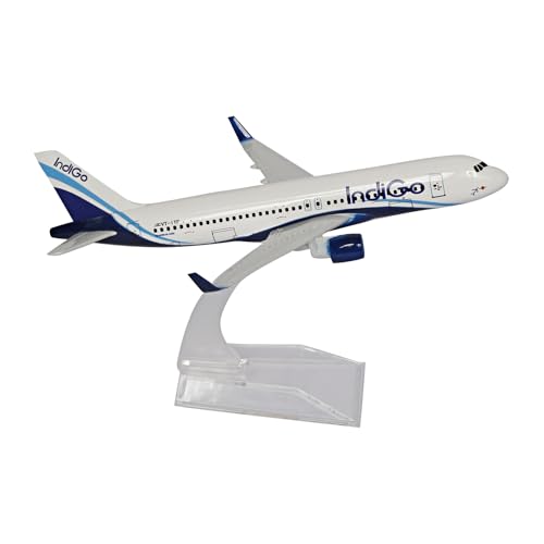 Image of ARTVARKO Aeroplane Indigo Airways Airlines Scale Model Die Cast Metal Aircraft Highly Detailed Replica Gift For Aviation Enthusiasts 16 Cm, For Kid