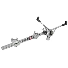 Connects a snare drum to the front leg of a rack, without touching the ground Keeps ground beneath the snare drum completely clear of any hardware Attaches to the rack with Gibraltar’s Adjustable Right Angle clamp, to allow for multiple angles of pos...