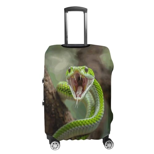 Snake Opens Its Mouth Luggage Cover, Washable Elastic Suitcase Cover Protector Fit 18-32 Inch Luggage4
