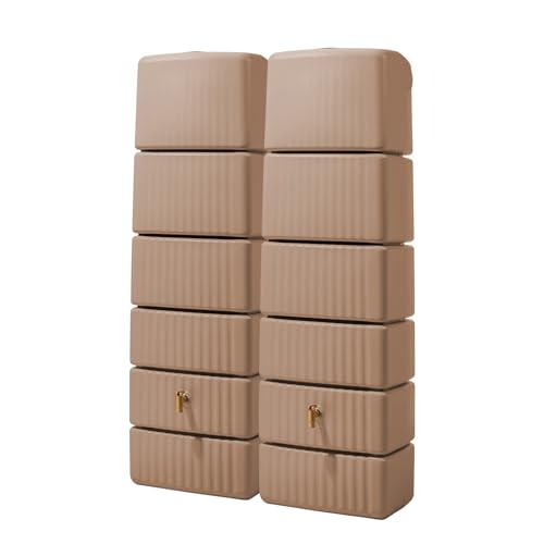 2X 330L GRAF Slim Wandtank Set mit Verbinder (Taupe)