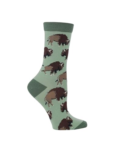 Image of WHD Buffalo Crew Socks for Women & Men | Fun Animal Socks, Nature Lover Gift