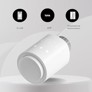 Miratic Testa Termostatica con Programmatore di Riscaldamento Elettrico Tuya Smart Wi-FI Testina Termostatica Raccordo Valvola Termostatica Wifi M30 x 1,5 (3 batterie AA e 3 adattatori inclusi)