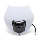 APEBAZY Universal LED Motorrad Scheinwerfer mit Verkleidung Maske Für EXC250 SX250 SXF250 EXC450 SX350 SXF450 EXC525 640LC4 Dirt Bike ATV Scooter (Weiß)