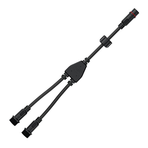 BTF-LIGHTING 3 Core 3Pin Big Size IP65 Y Shape 1 Male Divided 2 Female Splitter Connector Black...
