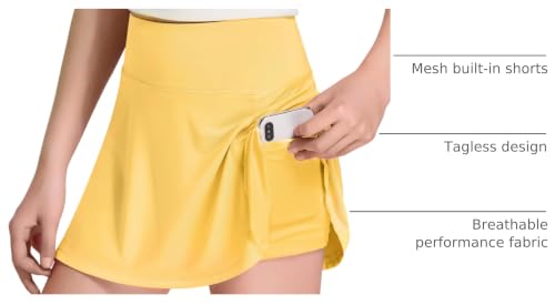 Image of FitsT4 Sports Girl's Golf Skirt Adjustable Waist Active Tennis Skort UPF50+