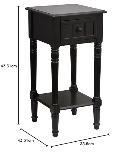 Image of Decor Therapy Simplify Accent Table with Drawer, Black