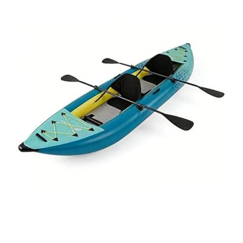 GOPLUS Kayak Inflable para 2 Personas – Portátil, Resistente y con Accesorios Completos – 381 cm, Soporta 230 kg (Verde)