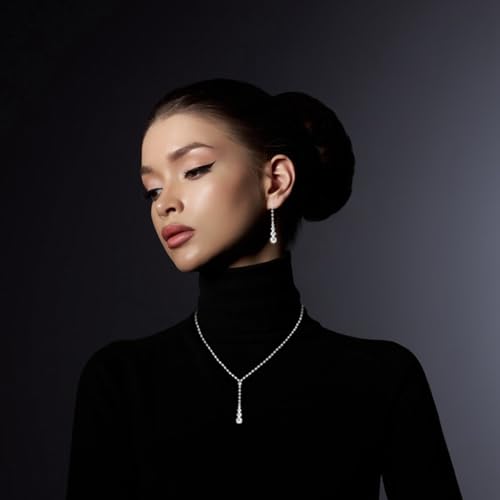 Image of GZWHD Wedding Jewelry Sets for Bride Bridesmaid Women Cubic Zirconia Necklace Earrings Bracelet Set Gift for Mother Friend Wife Daughter Sister Party Prom Jewelry
