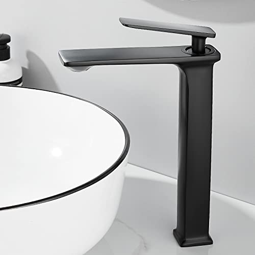 Mitigeur de lavabo surélevé eau chaude froide cuivre argent pour vasque