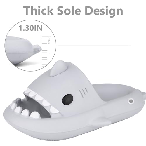 Image of Kids Shark Cloud Slides | Toddler Boys Girls Shower Slippers | Boys Girls Cute Cartoon Fish Flip Flops | Beach Pool Home Sandals | Quick Dry Non-Slip