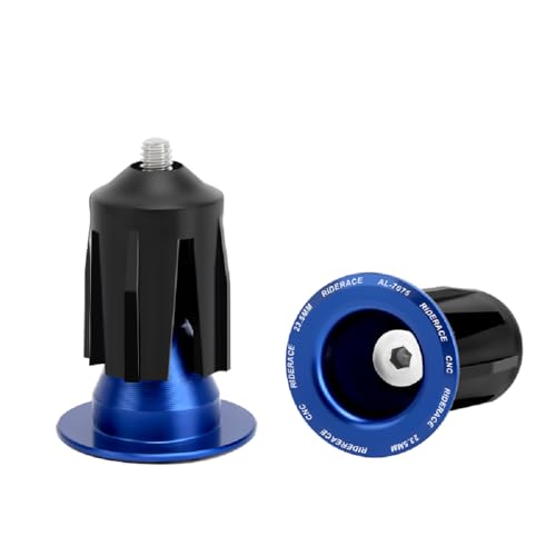 Riderace Bicycle Handlebar Plugs for Mountain Bikes, Road Bikes, and Fixed-Gear Bikes, for Safety and Anti-Fall Protection, Easy to Install（Blue）