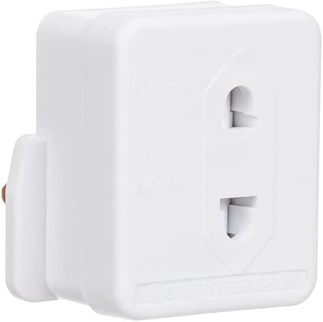 Heavy Duty Electric Shaving Adapter Electric Toothbrush Plug Travel Adapter, 2 Pin To 3 Pin Electric Shaver Adaptor Socket for Electric Shaver, Electric Trimmer, Electric Razor & Bathroom Accessories